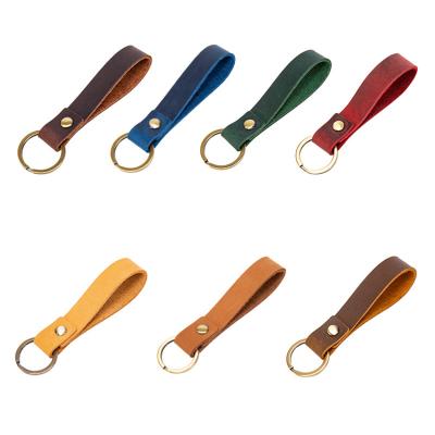 China Durable / Fashion / Eco - Friendly Custom Genuine Leather Crazy Horse Car Key Chain for sale