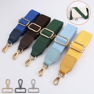 China Durable/Detachable/Adjustable Color Handbag Cotton Webbing Bag Single Strap With Snap Hook Buckle 38mm Wide Adjustable Shoulder Strap For Bag for sale