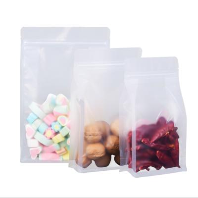 China Color/Durable Transparent/Wholesale Portable Ziplock Holder Stand Up Bag Candy Rice Cat Food Eight Side Seal Bag for sale