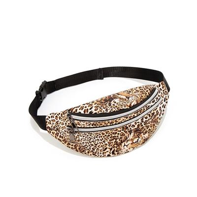 China Custom Water Proof Leopard Print PU Waist Bag Leather Fanny Pack Women Fashion for sale