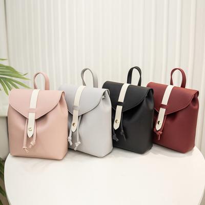 China Fashion Waterproof Leather Girl Design PU Mini Backpack Quality Black Small Backpack for sale