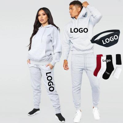 China Simple Men High Quality Custom Color Tracksuit Hoodie Sweatsuit QUICK DRY Logo Two Piece Suits Solid place for sale