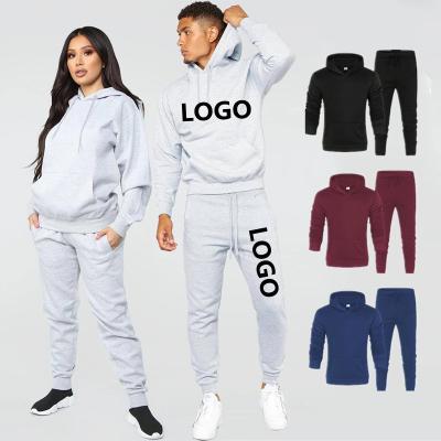 China Simple Men High Quality Custom Color Tracksuit Hoodie Sweatsuit QUICK DRY Logo Two Piece Suits Solid place for sale