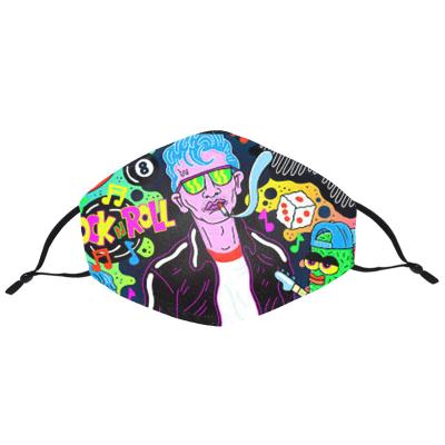 China Custom Cotton Breathable Washable Ski Reusable Sublimation Maskes Polyester Print Fashion Logo Diy Face Maskes Cloth for sale