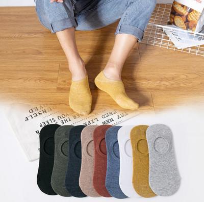 China Antibacterial Custom Men's Ship Socks Non-slip Mouth Silicone Men's Shallow Compression Socks for sale