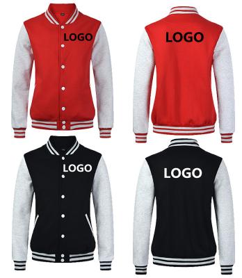 China Free Custom QUICK DRY Custom Logo Men Women Cotton Bomber Jacket Baseball Varsity Uniform Jacket Winter Unisex Adult Jackets for sale