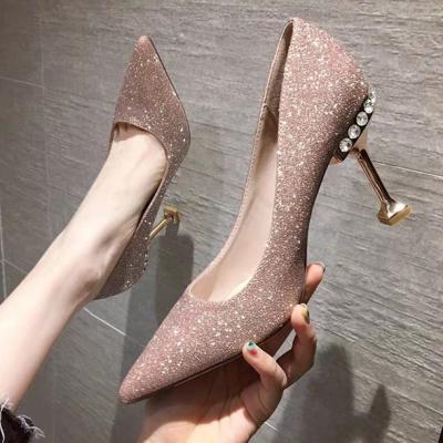 China New Anti-slippery sandals Diamond High Heel Shoes luxury, women's shoes fashion high heel women's heels for sale