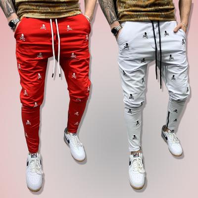 China 2021 Mens Sweatpants QUICK DRY Long Track Leg Pants Trendy Jogger Logo Mens Sweatpants Red Custom Fashion Male Straight Sports Jogger Pants for sale