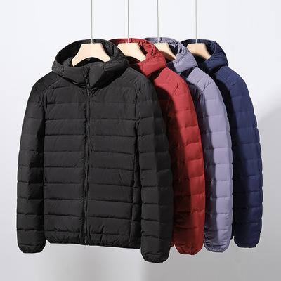 China New Fashion Winter Anti-Wrinkle Bottom Coat Bubble Zipper Casual Stripper Jacket Men's Breathable Windproof Hooded Sports Solid Color Long Sleeve for sale