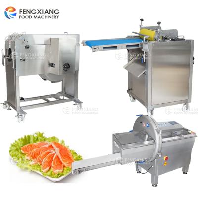 China Thickness Adjustable Automatic Fish Fillet Slicing Machine Tartar Removal Peeling Slicing Cutting Processing Machine for sale