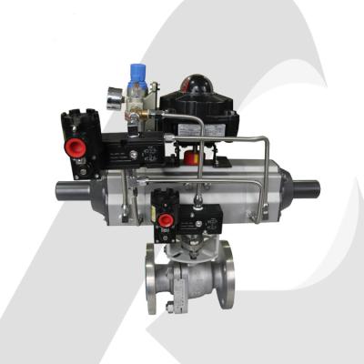 China Ball valve with Three Position Pneumatic actuator for sale