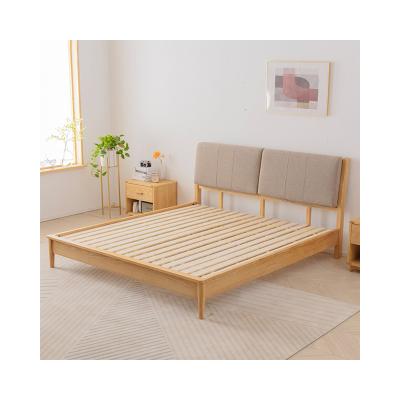 China Modern Nordic style removable and washable wooden bed FLB soft and comfortable North American grade white wax for sale