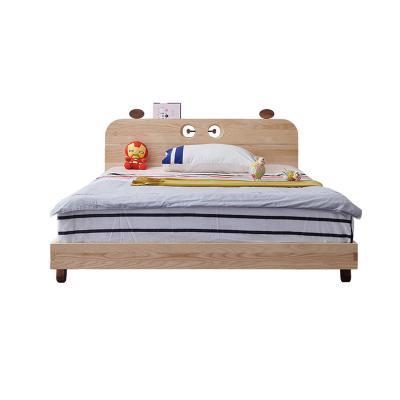 China Ash Wood Children's Wax Wood Color Goods Furniture Modern Kids Bedroom Frame Bed Natural Solid Wood Original Oil Solid Wood for sale