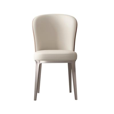 China Other Cafe High Quality Home Hotel Furniture Luxury Upholstered Soft Back Dining Chair With Metal Legs for sale