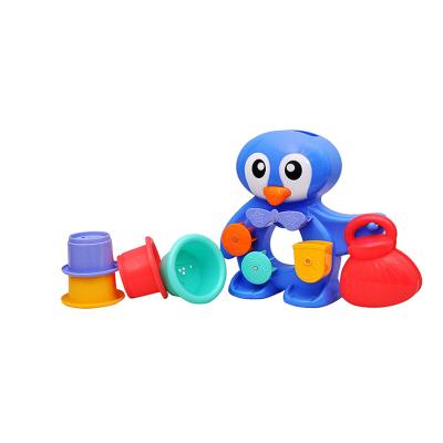 China Baby Toy Stack and Play Penguin Bath Toys 2 in 1 Baby Bath Toys Funny Play Toys for Kids for sale