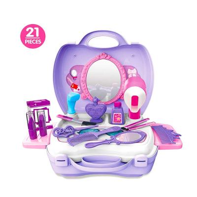 China Suicase DIY Toy 21pcs GCC Girl Make Up Toys Dressing Table Toys For Kids Baby Age 3+ DIY Education Toys for sale