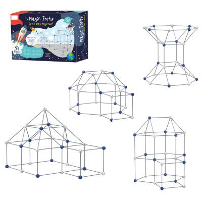 China Creative Construction Toy Tent 81pcs Building Game Fort Children Magic Forts Building Toys for sale