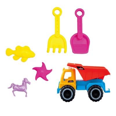 China Funny Sandy Beach Toy Cartoon Sand Toys For Kids Beach Toy Truck Amusement Beach Toy With A Fixed Mold for sale