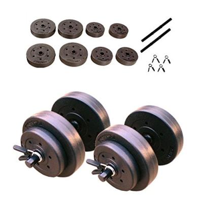 China High Quality Adjustable Cheap Plastic Gym Cement Lifting Weight Plates Dumbbell Set for sale