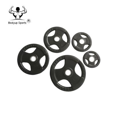 China Universal Rubber Coated Thr Grip Plate for Strength Training, Weight Lifting and Bodybuilding, Solid Cast Iron Weight Plates for Barbell for sale