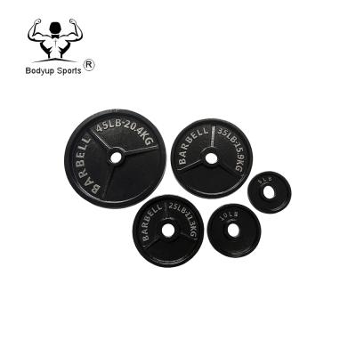 China Black Gray Harmmerton Cast Iron Barbell Flat Weight Weightlifting / Fitness Gym Training for sale