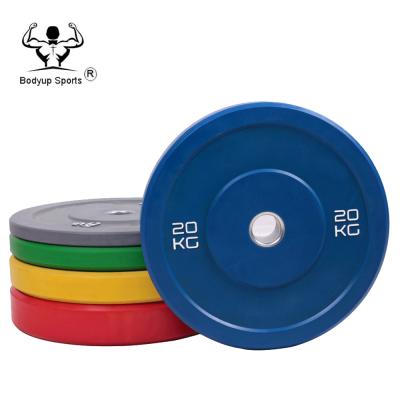 China The rubber plate with the labeing of Crossfit plate hole bumper plate weight plate/competition plate/barbell weightlifting for sale