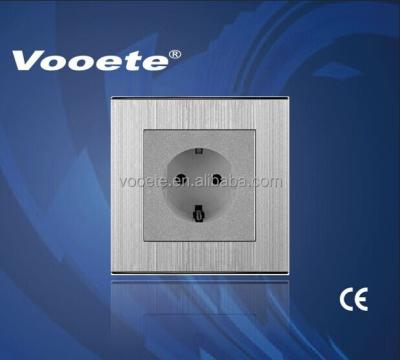 China PC And Germany Stainless Steel Electric Socket European Wall Sockets for sale