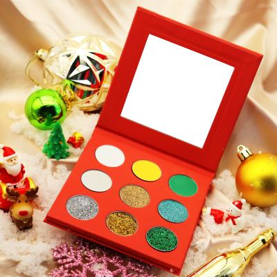 China Cosmetics Sellers 9colors Waterproof Eyeshadow Palette Glitter Pigmented Organic Eyeshadow Makeup Private Label for sale