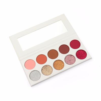 China Waterproof Cosmetics Wholesale Mineral Makeup 10 Colors Eyeshadow Paper Palette Glitter Matte for sale