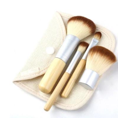 China Eco-Short Eco-Friendly Bamboo Makeup Brush Handle 5pcs Eyeshadow Make Up Mascara Makeup Brush for sale