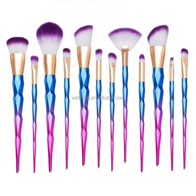 China Angular Blush To Make Up Brushes 12pcs Soft And Smooth Mermaid Makeup Brush Set Personalized Cosmetics Make Up Brush for sale