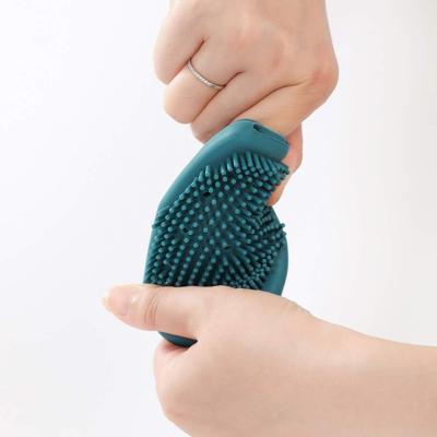 China EXFOLIATE Silicone Hair Body Scrubber With Soap Container Shower Bath Brush for sale