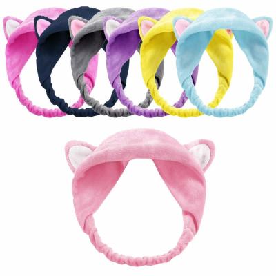 China Women Headwrap Hair Styling Wash Face Tools Headband, IKOCO 7Pcs Cat Makeup Hair Band With Ears Spa Headbands Women Cute Girls S Facial for sale