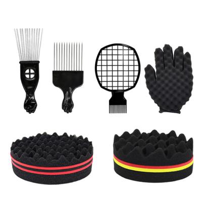 China Skin-Friendly Twist Sponge For Color Men Hair Sponge Gloves Twist Brush Loop Sponge Magic Locking Afro Curling Comb for sale