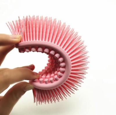 China EXFOLIATE body shower brush silicone scrubber massage bath brush for women kids for sale