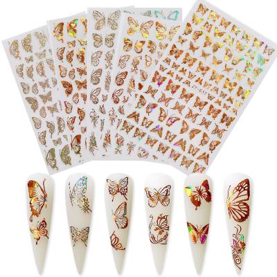 China Skin-Friendly Butterfly 5D Floral Self Adhesive Nail Sticker For Nail Design Acrylic Nail Decoration For Women for sale