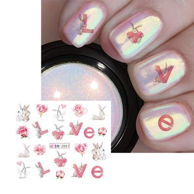 China Valentine Nail Sticker 3D Design Skin-friendly Sticker For Nail Art Decoration, Flower Manicure Tips DIY Nail Supplies for sale