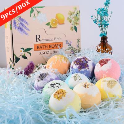 China Home Hotel Spa Bath Fizzies Aromatherapy Shower Steamers Gift 9 Packs Large Bath Bombs With Organic Ingredient Bath Bomb for sale