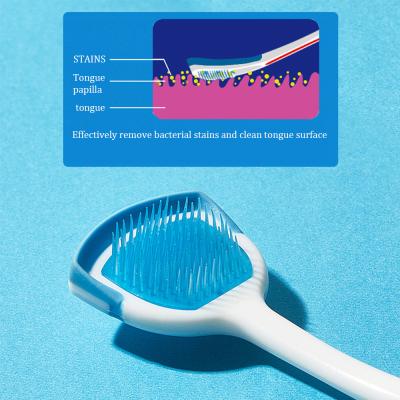 China Clean Effectively Scold Silicone Tongue Scraper Anti-Slip Handle Tongue Brush Dental Care Oral Plastic Cleaner Fresh Breath Cleaning Tongue for sale