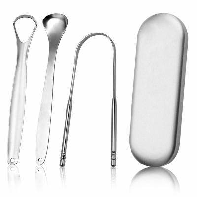 China Oral Hygiene Stainless Steel Tongue Scraper Cleaning Brush Clean Scraping Tongue U-shaped Cleaning Brush Effectively for sale