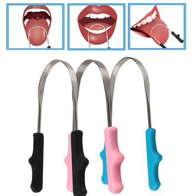 China Tongue Scraping Cleaning Brush Effectively Oral Hygiene Tongue Cleaner Clean U Shaped Tongue Brush for sale