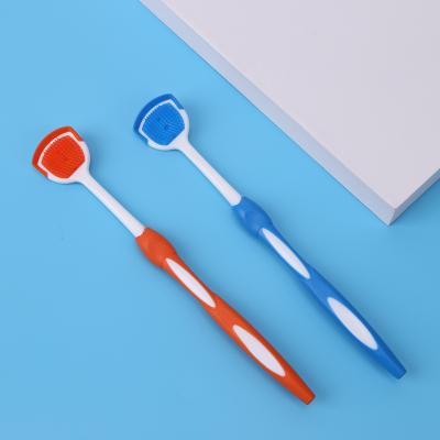 China Effectively Silicone Tongue Cleaning Brush Tongue Cleaning Brush Coating Tongue Cleaner Scraper Soft Clean Breath Oral Care for sale