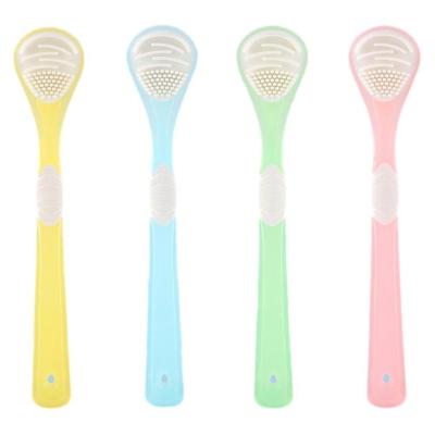 China Clean effectively scold Silicone Tongue Scraper Dual Side Tongue Cleaner Brush For Tongue Cleaning Oral Care Tool for sale