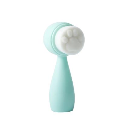 China Other Facial Cleanser Cat Claw Shaped Deep Washing Exfoliating Skin Scrub Brush Silicone Cleansing Tool for sale