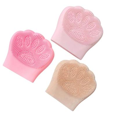 China EXFOLIATE Cat Claw Baby Bath Massager Wash Brush Pouring Brushes Silicone Cleaning Brushes for sale