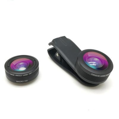 China 198 Degree Fisheye Micro Grasshopper Shaped Clip Universal 3 In 1 Cell Phone Lens Kit For Canon Lenses DSLR Camera for sale