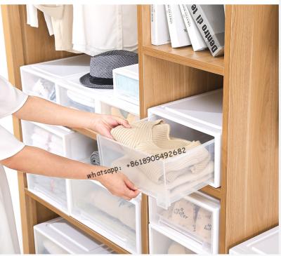 China Sustainable Plastic Drawer Shoe Storage Boxes Drawer Underwear Storage Container for sale