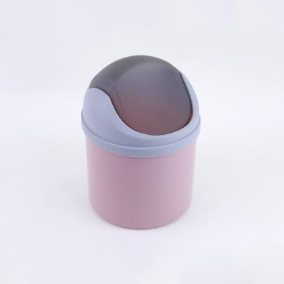 China Viable Small Size Plastic Office Round Trash Can Apartment Portable Toilet Trash Bin for sale