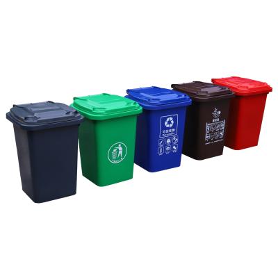 China Outdoor Plastic Garbage Street Garbage Bin / Black 120LT Durable Garbage Dust Bin Garbage Bin With Lid for sale