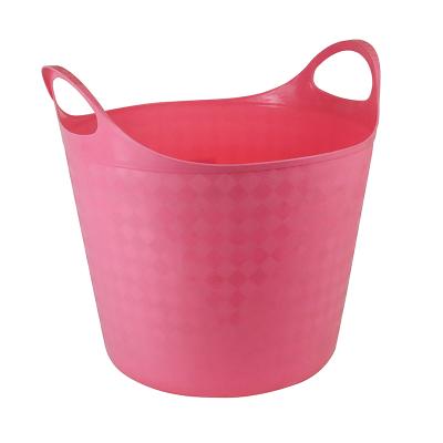 China 2020 Viable Wholesale Dirty Flexible Laundry Hamper New Large Foldable Plastic Laundry Baskets With Handle for sale